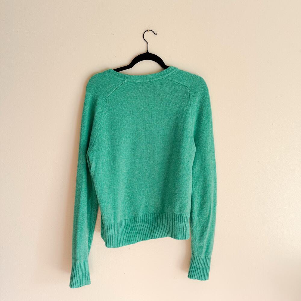J. Crew Green Wooly Holly Crewneck Sweater Large - Picture 6 of 7